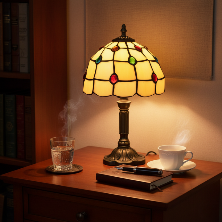 Αρ ντεκό επιτραπέζια λάμπα με βιτρό